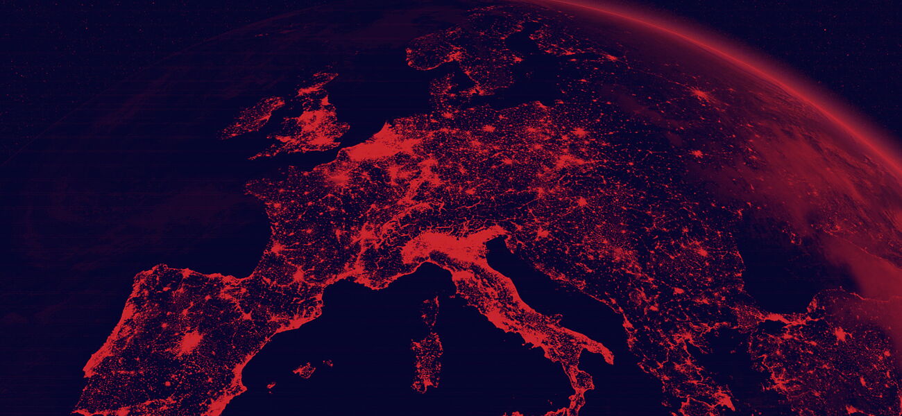 Reddish image - view of the globe.